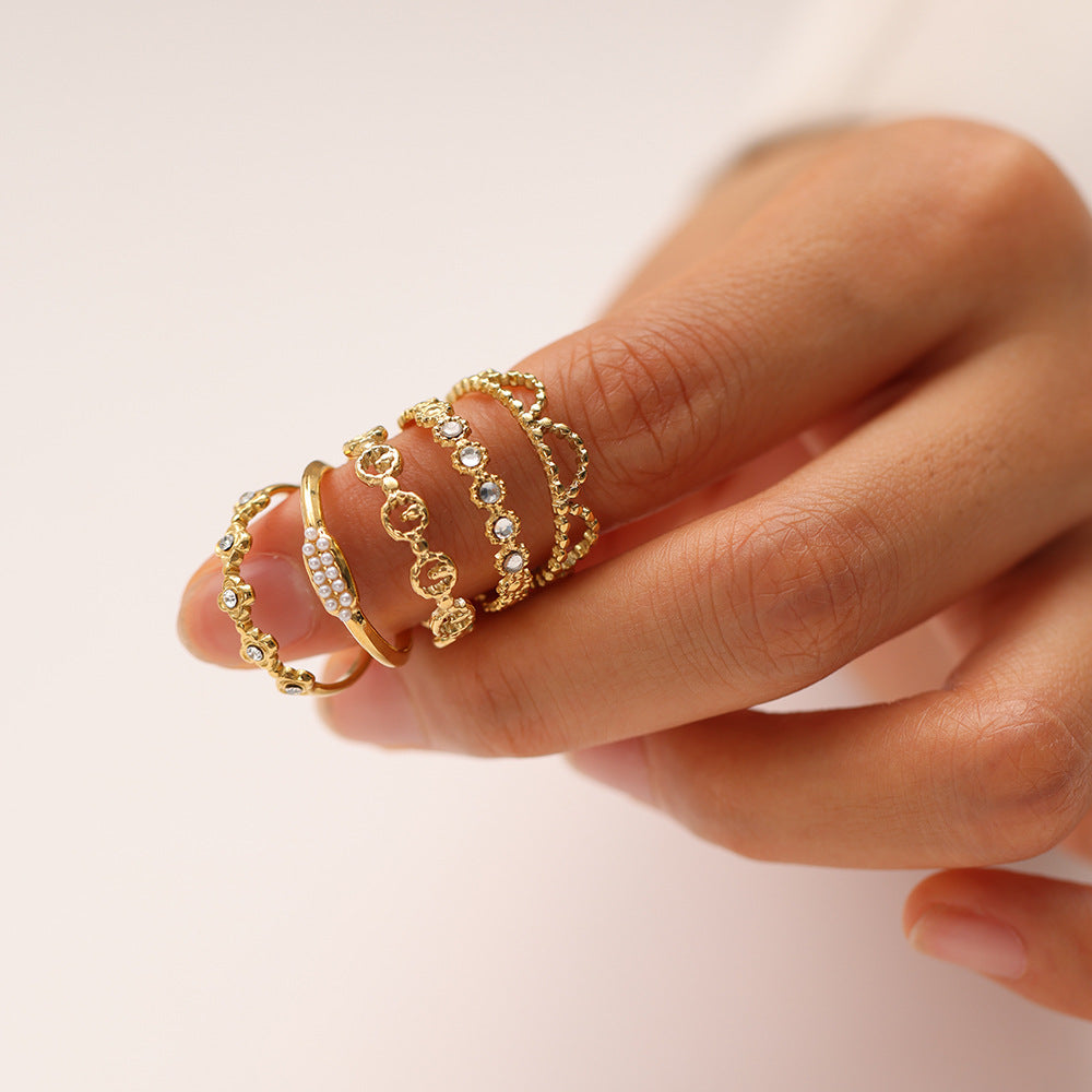 Rhinestone Hollow-Out Crown Ring — ring, view 2