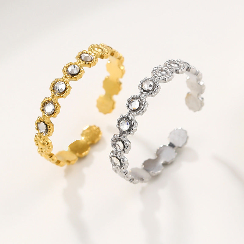 Rhinestone Hollow-Out Crown Ring — ring, view 4