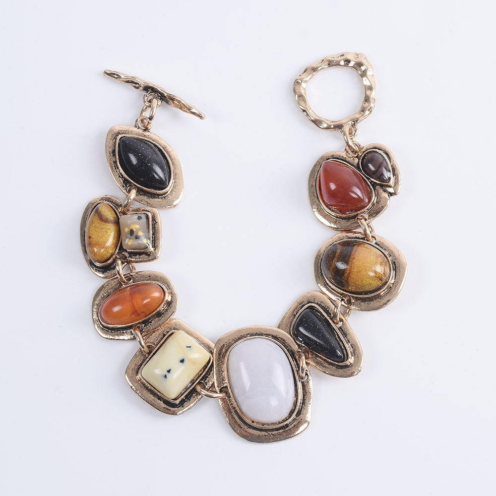 Irregular Splicing Alloy Bracelet — bracelet, view 2