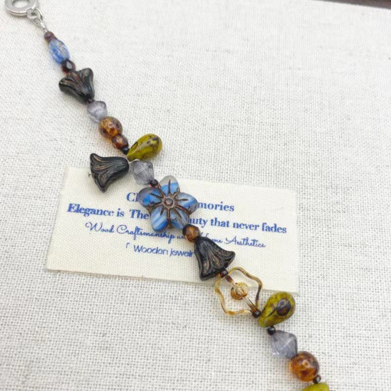 Irregular Flower Beaded Bracelet — bracelet, view 2
