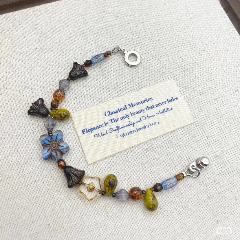 Irregular Flower Beaded Bracelet — bracelet, view 3