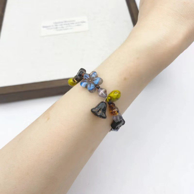 Irregular Flower Beaded Bracelet — bracelet, view 4