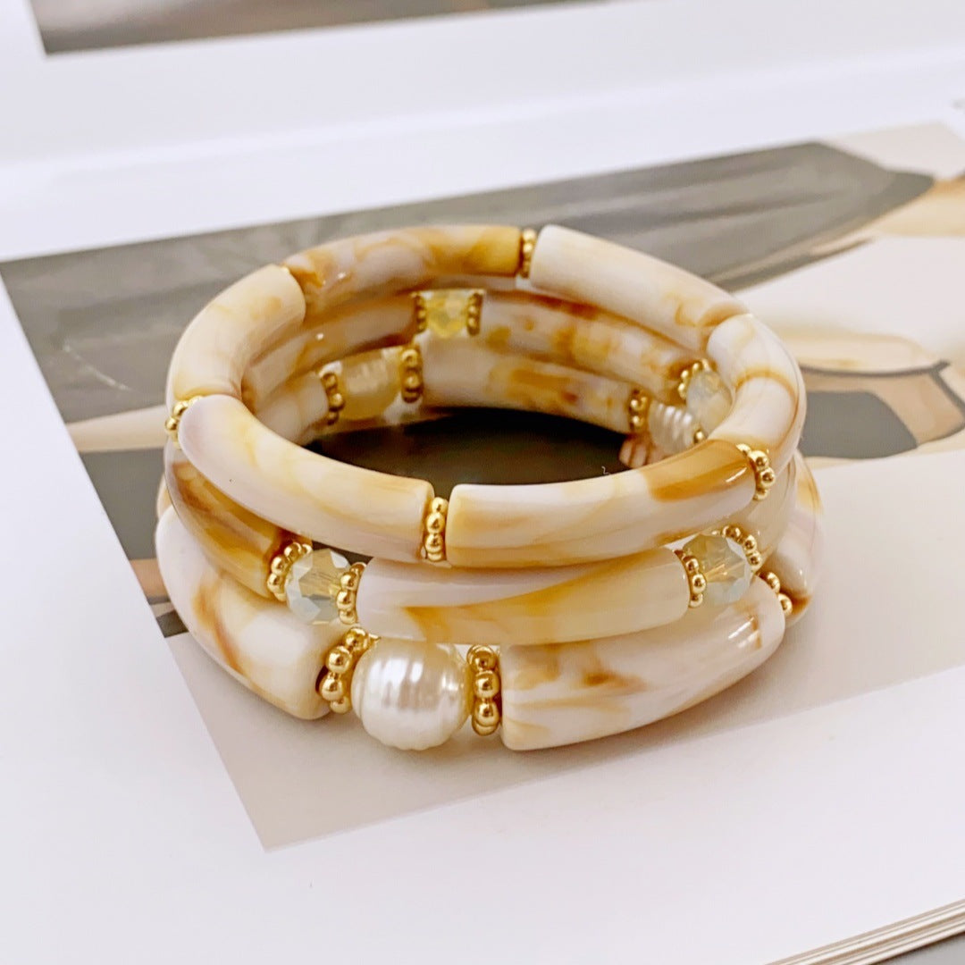 Set of Three Layered Bead Bracelets — bracelet, view 5