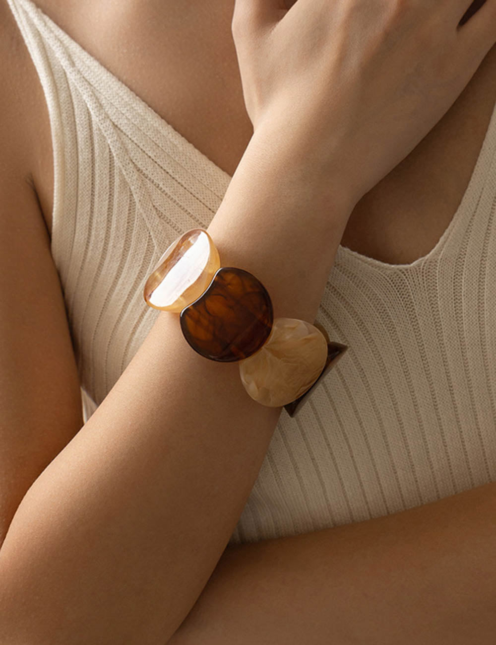 Irregular Textured Acrylic Bangle — bracelet