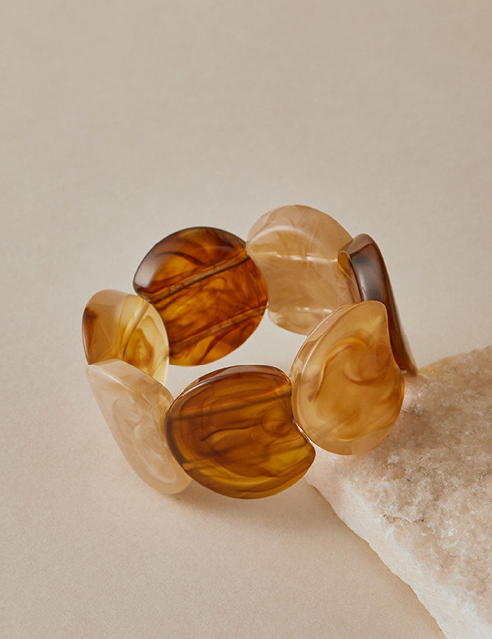 Irregular Textured Acrylic Bangle — bracelet, view 2