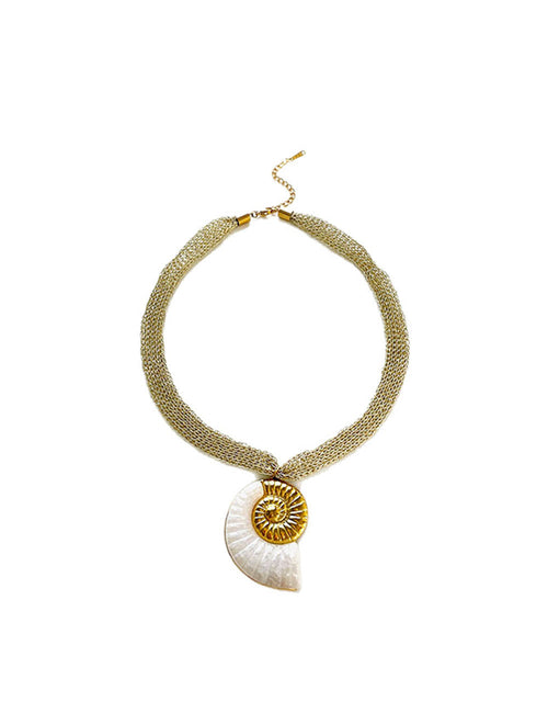 Conch Sun Leaf Pendant Necklace — necklace