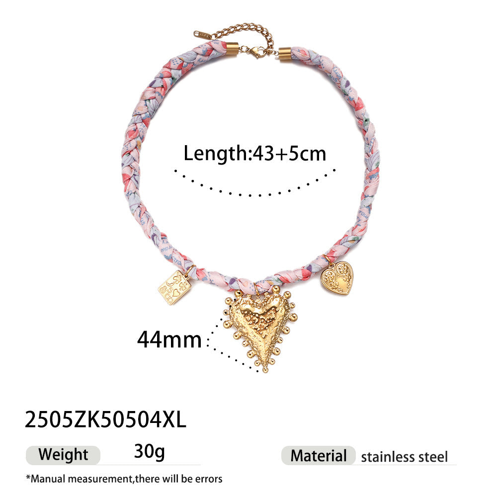 Shell Pendant Braided Cord Necklace — necklace, view 6