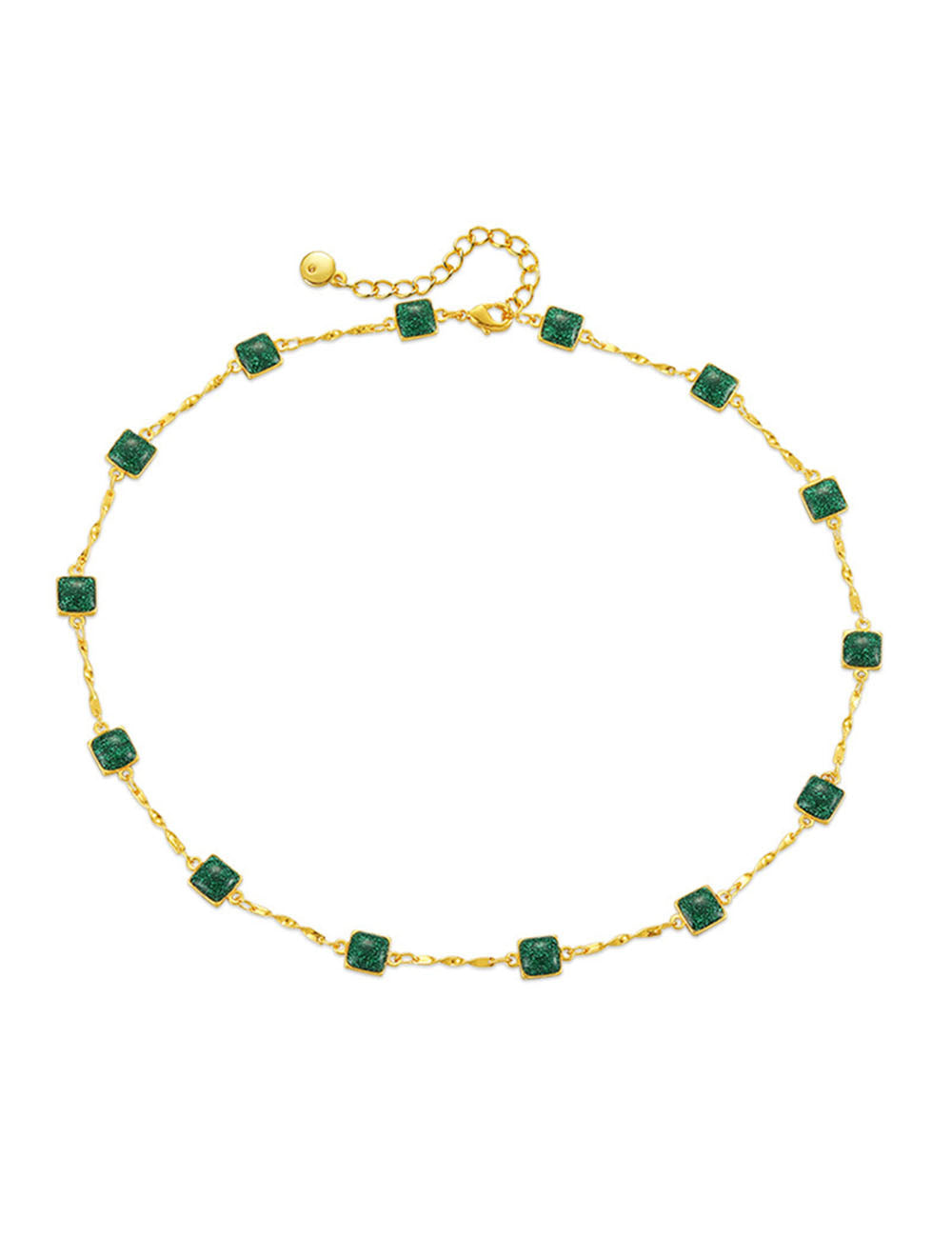 Emerald Drip-Glaze Choker — green necklace