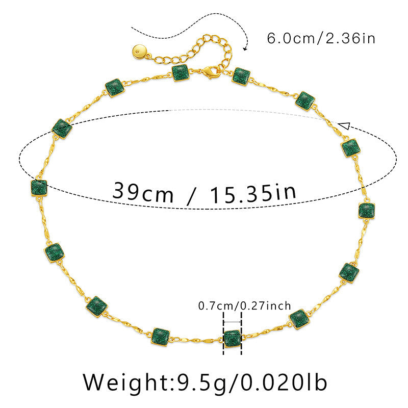 Emerald Drip-Glaze Choker — green necklace, view 4
