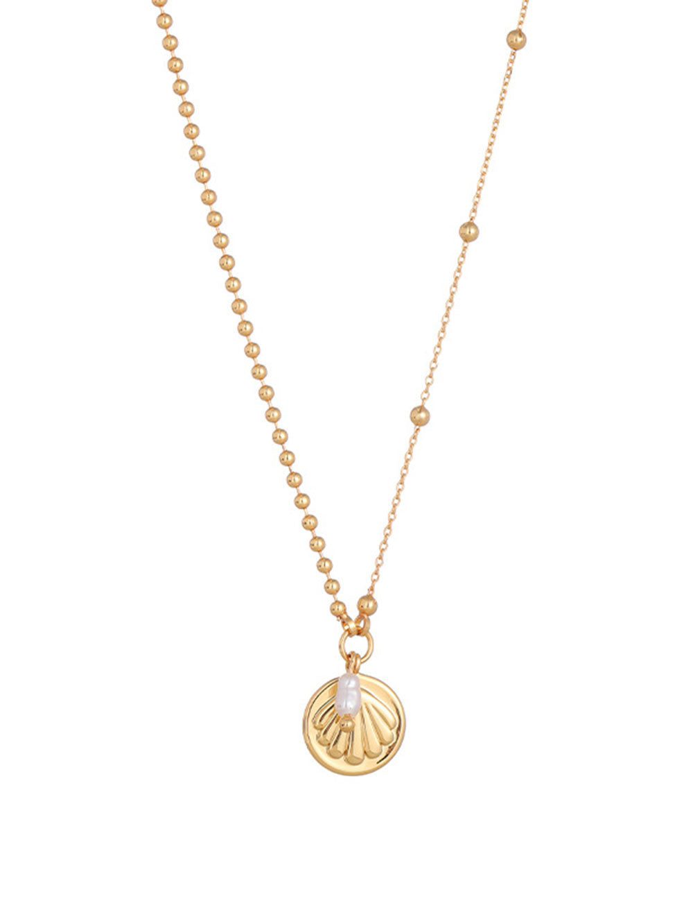Round Shell Pendant Necklace — shell necklace