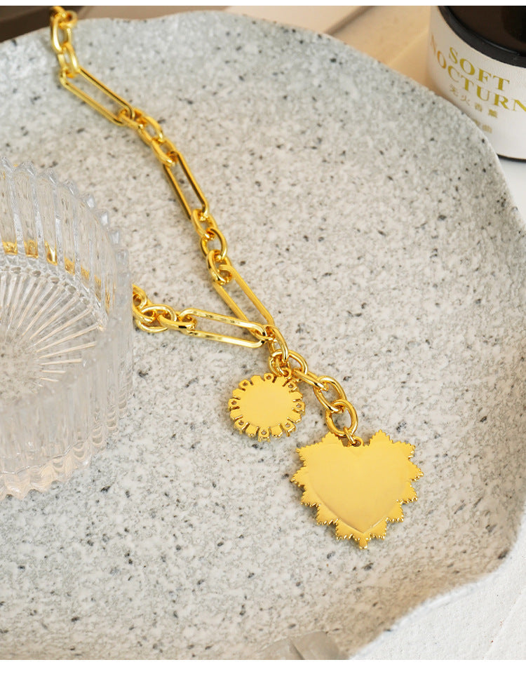 Sun Heart Pendant Necklace — necklace, view 4