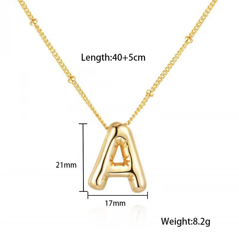 Initial Letter Pendant Necklace — necklace, view 2