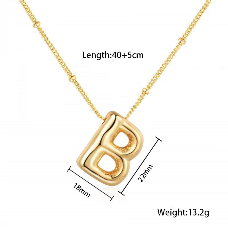 Initial Letter Pendant Necklace — necklace, view 3