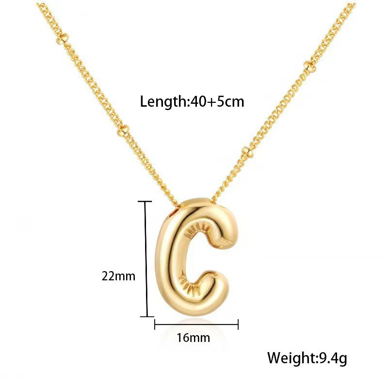 Initial Letter Pendant Necklace — necklace, view 4