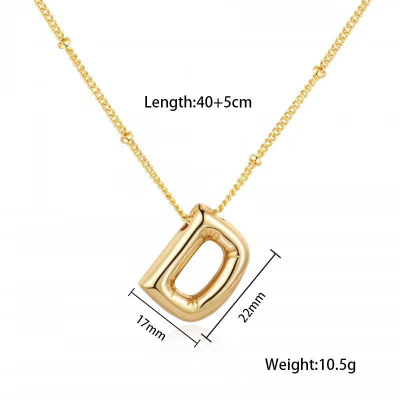 Initial Letter Pendant Necklace — necklace, view 5