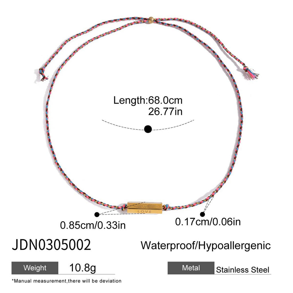Braided Cross Pendant Necklace — necklace, view 4