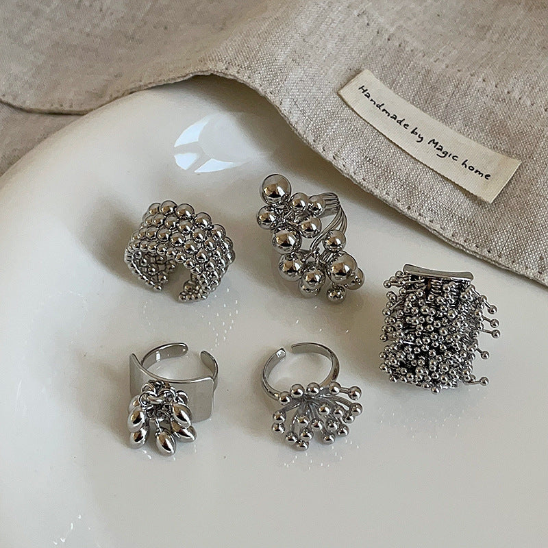 Chunky Statement Silver Rings — ring, view 2