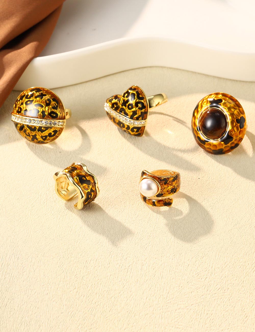 Leopard Print Heart Ring — ring