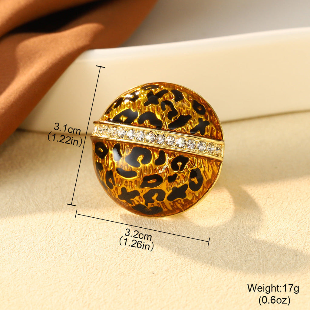 Leopard Print Heart Ring — ring, view 3