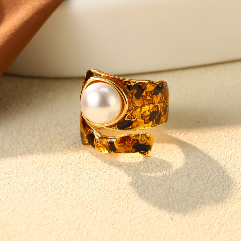 Leopard Print Heart Ring — ring, view 6