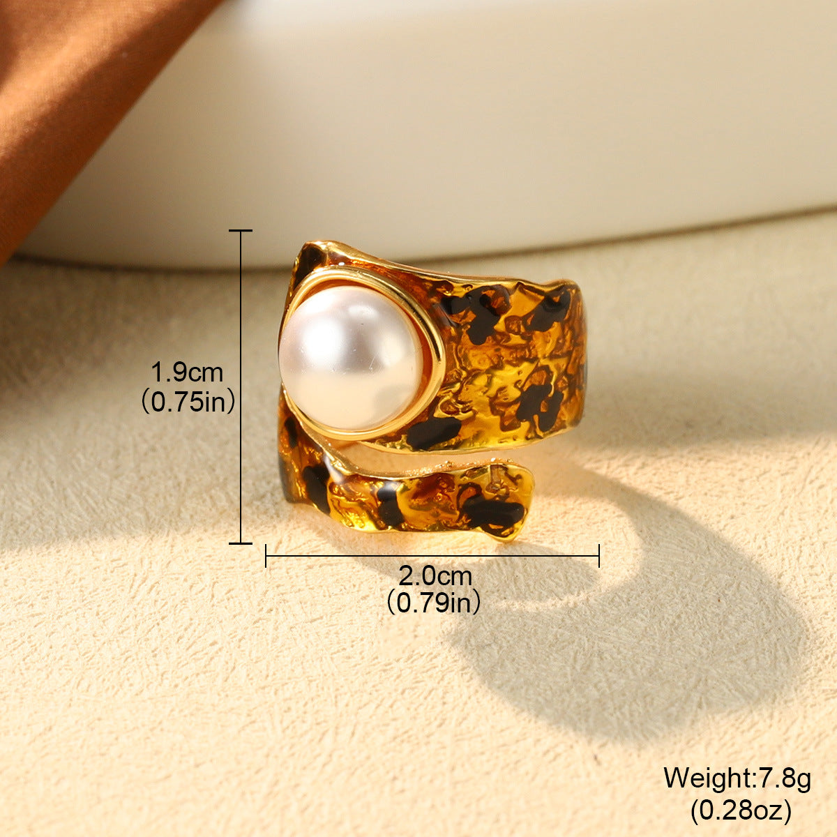 Leopard Print Heart Ring — ring, view 7