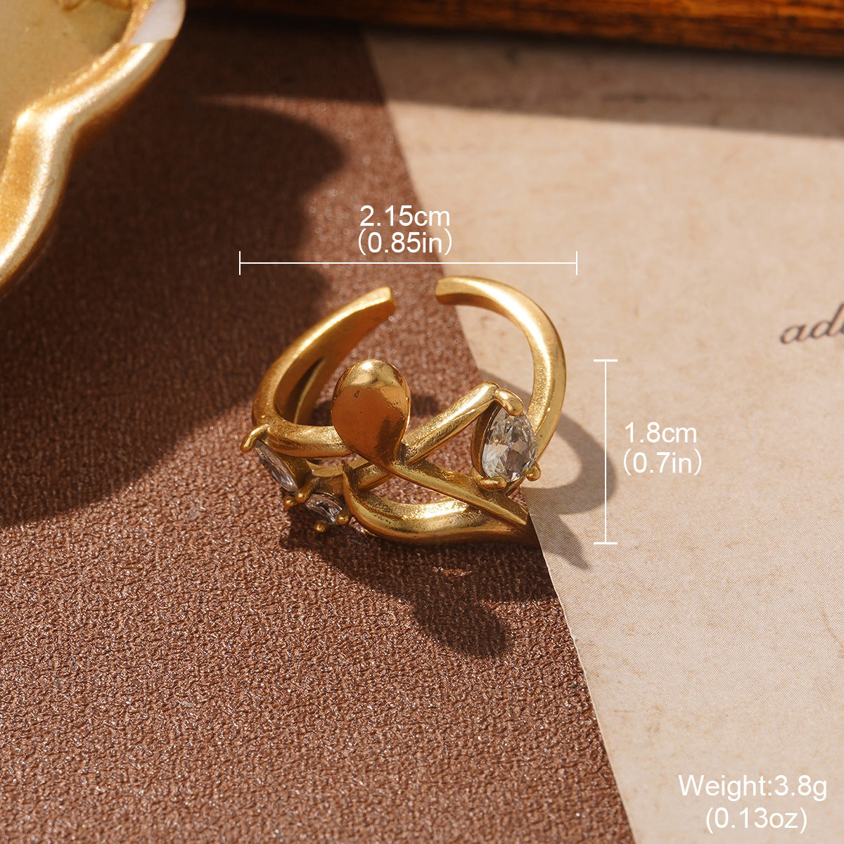 Chunky Irregular Zirconia Ring — ring, view 4