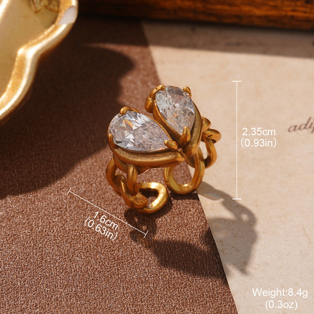 Chunky Irregular Zirconia Ring — ring, view 6