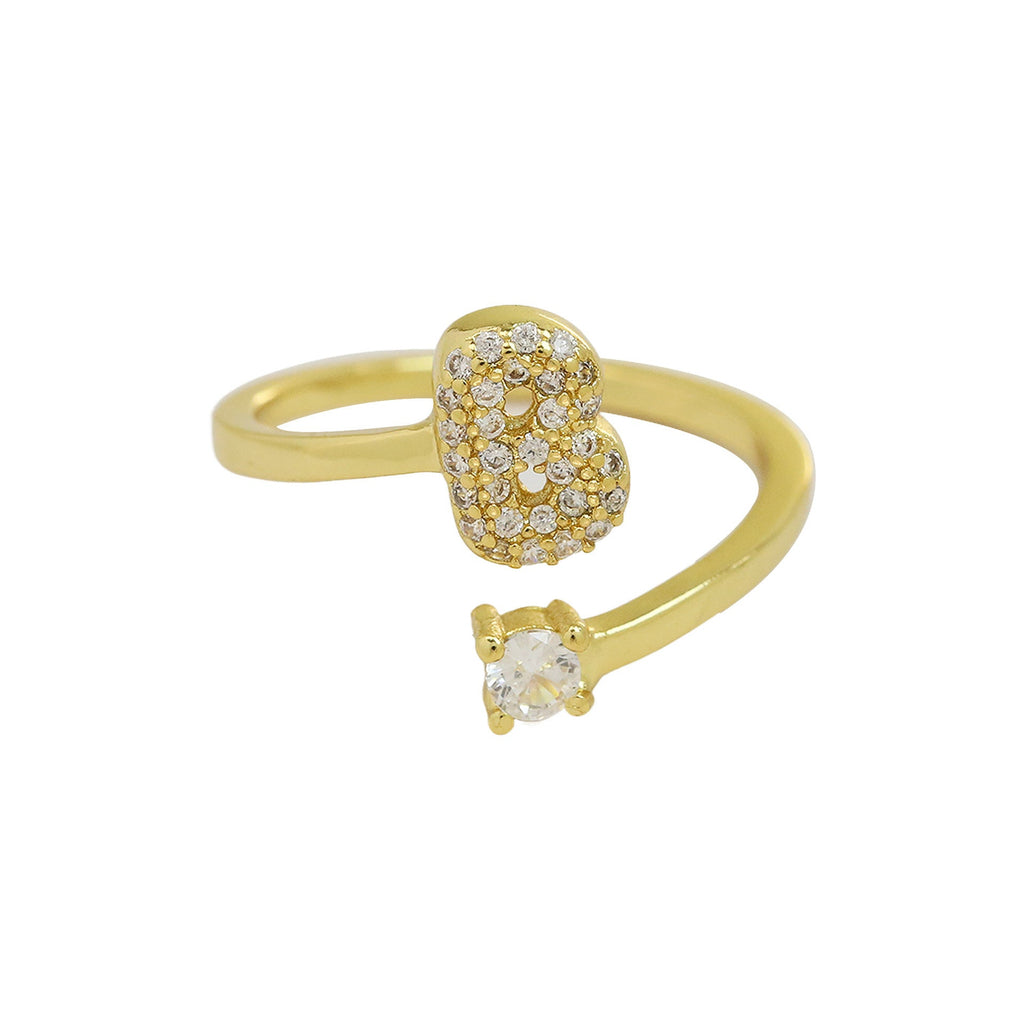 Personalized Letter Zircon Ring — ring, view 6