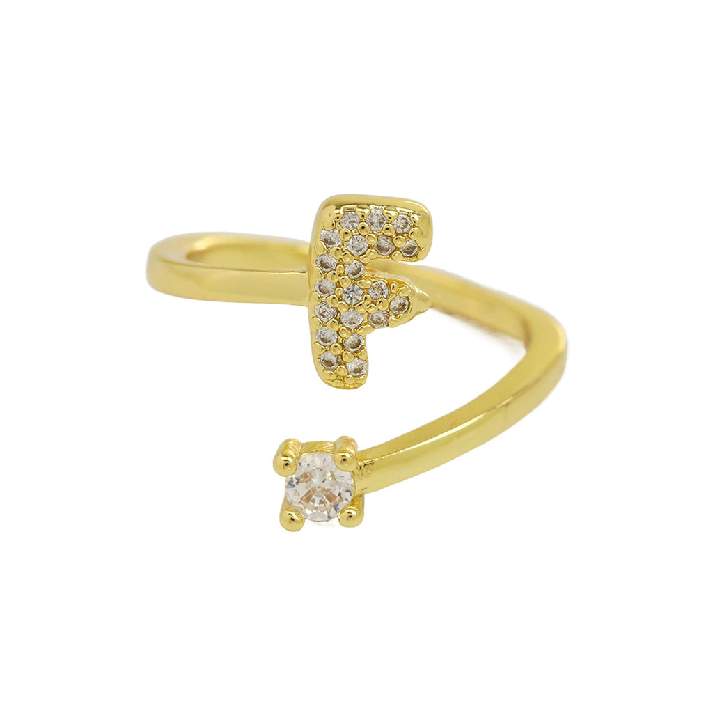 Personalized Letter Zircon Ring — ring, view 10