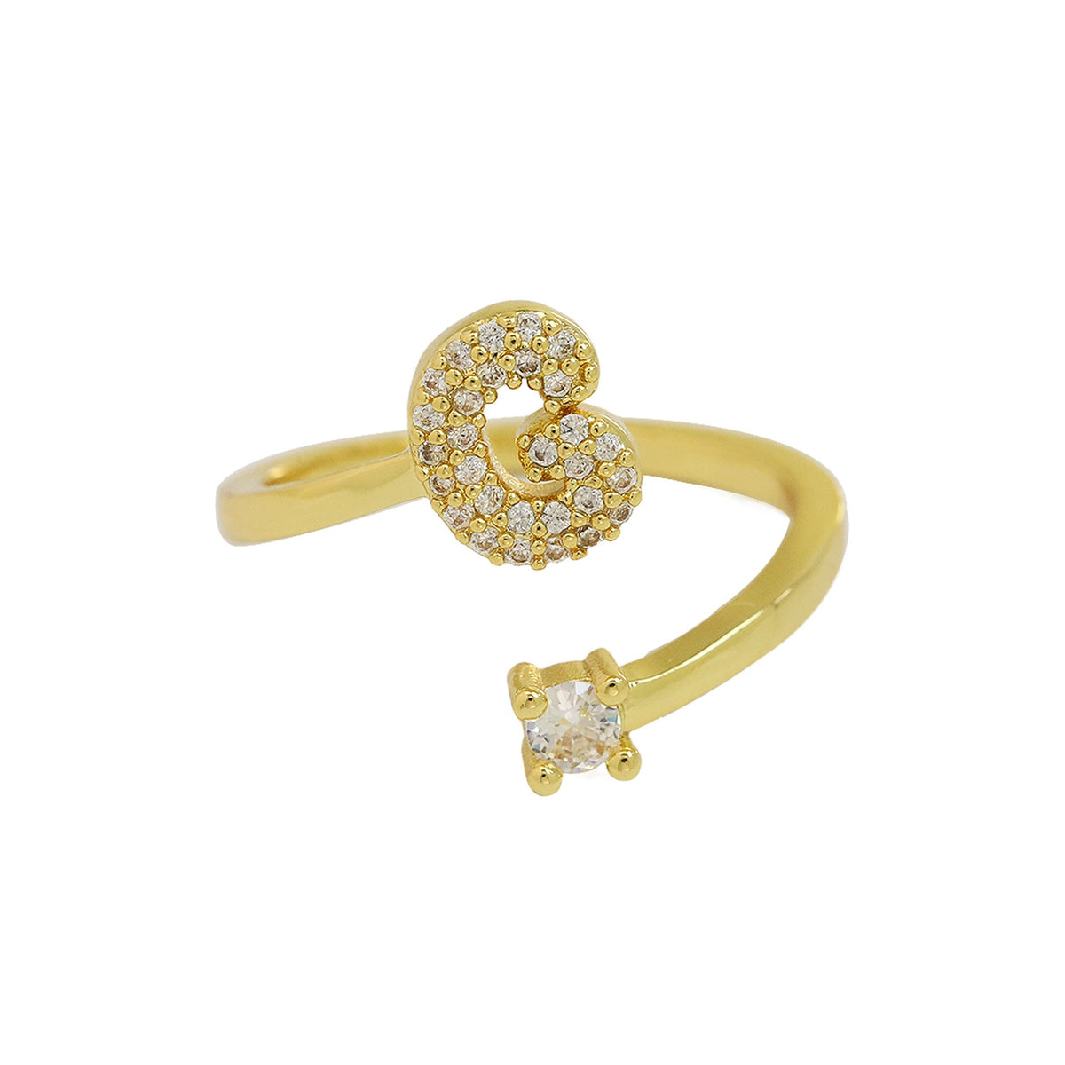 Personalized Letter Zircon Ring — ring, view 11