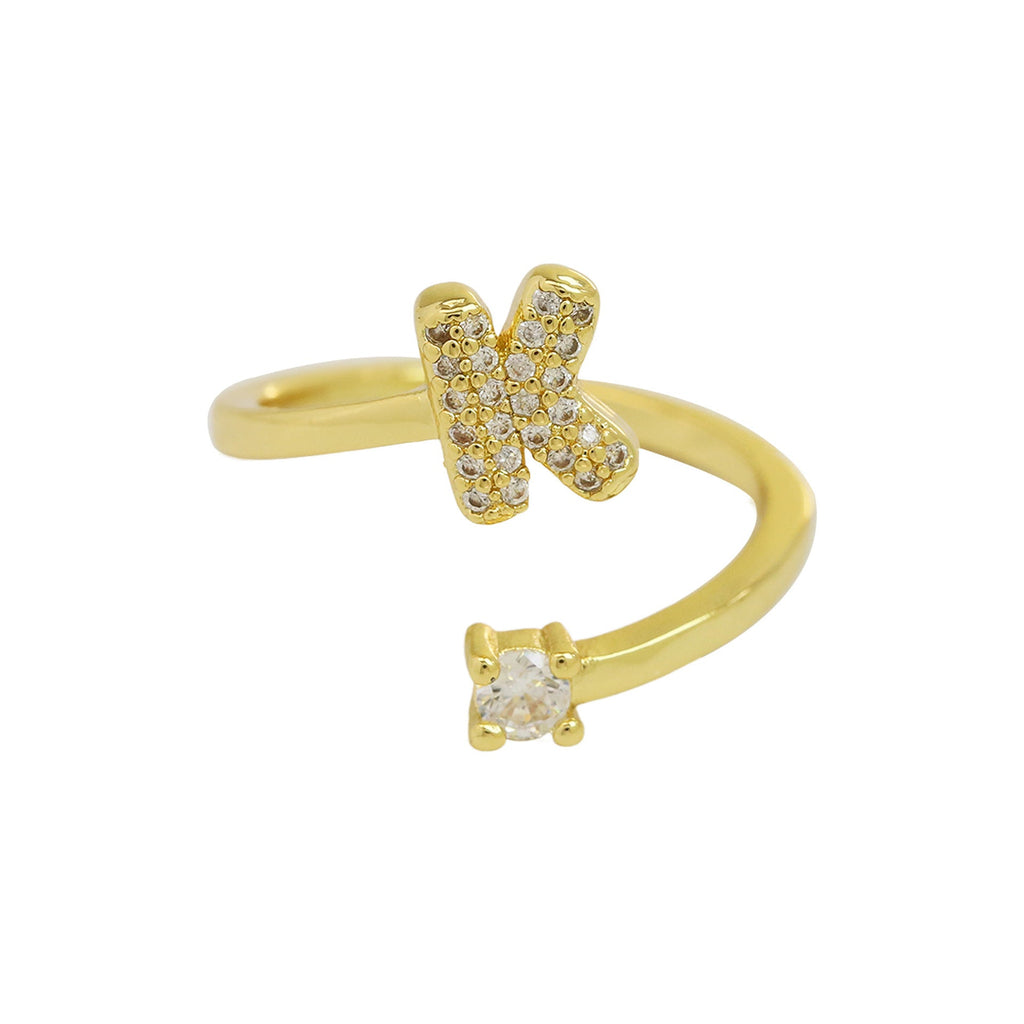 Personalized Letter Zircon Ring — ring, view 15