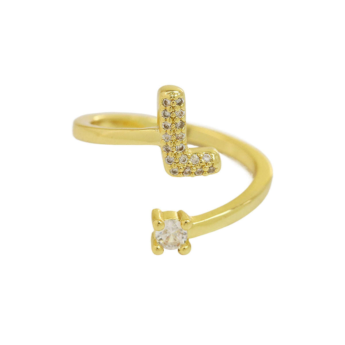 Personalized Letter Zircon Ring — ring, view 16