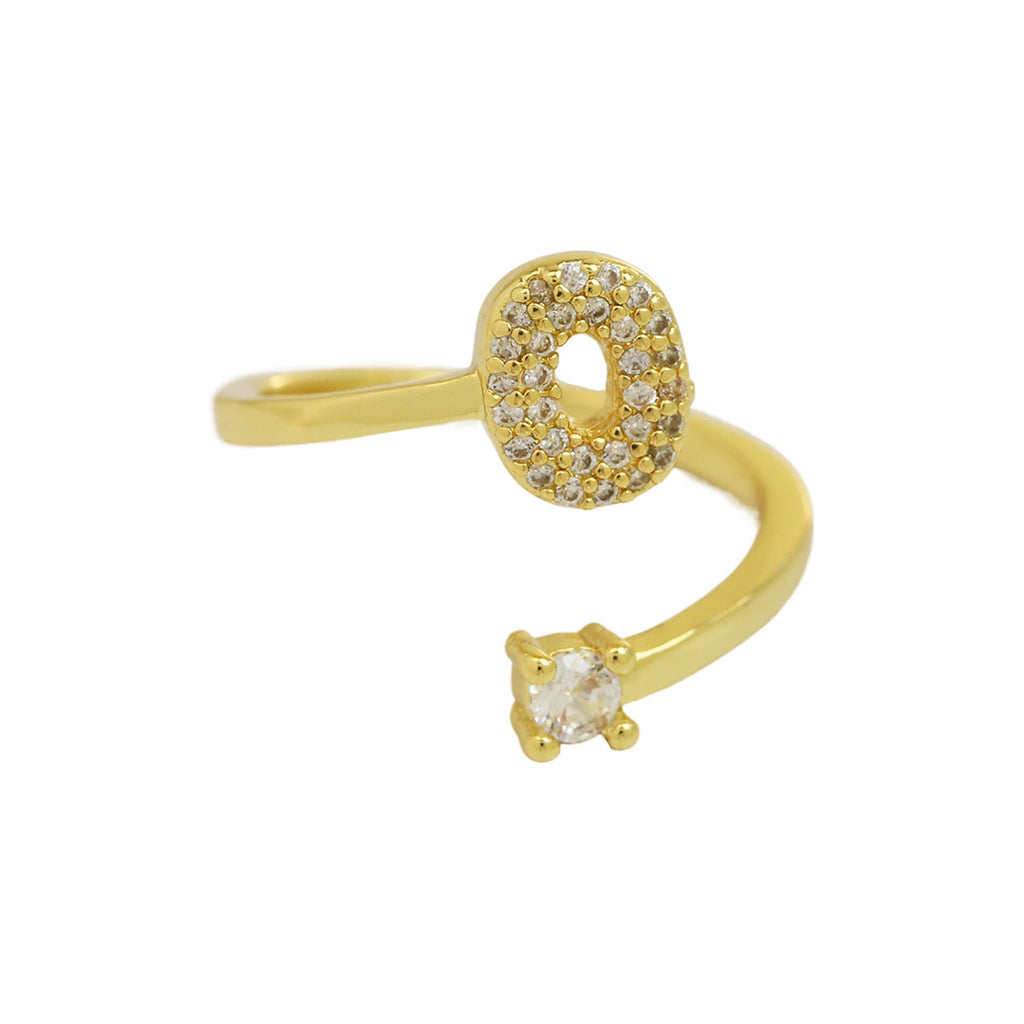 Personalized Letter Zircon Ring — ring, view 19