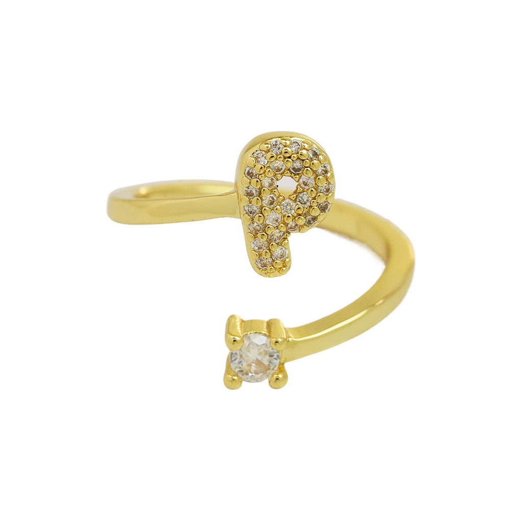 Personalized Letter Zircon Ring — ring, view 20