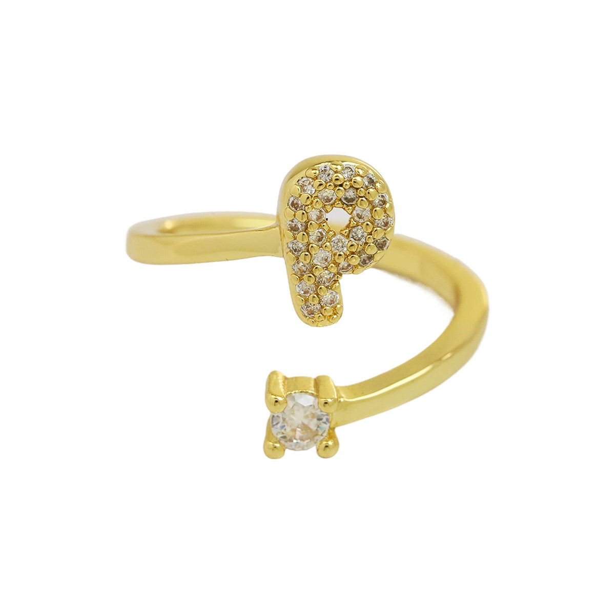 Personalized Letter Zircon Ring — ring, view 20