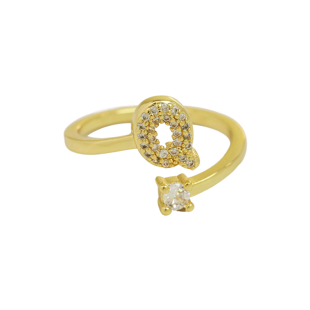 Personalized Letter Zircon Ring — ring, view 21