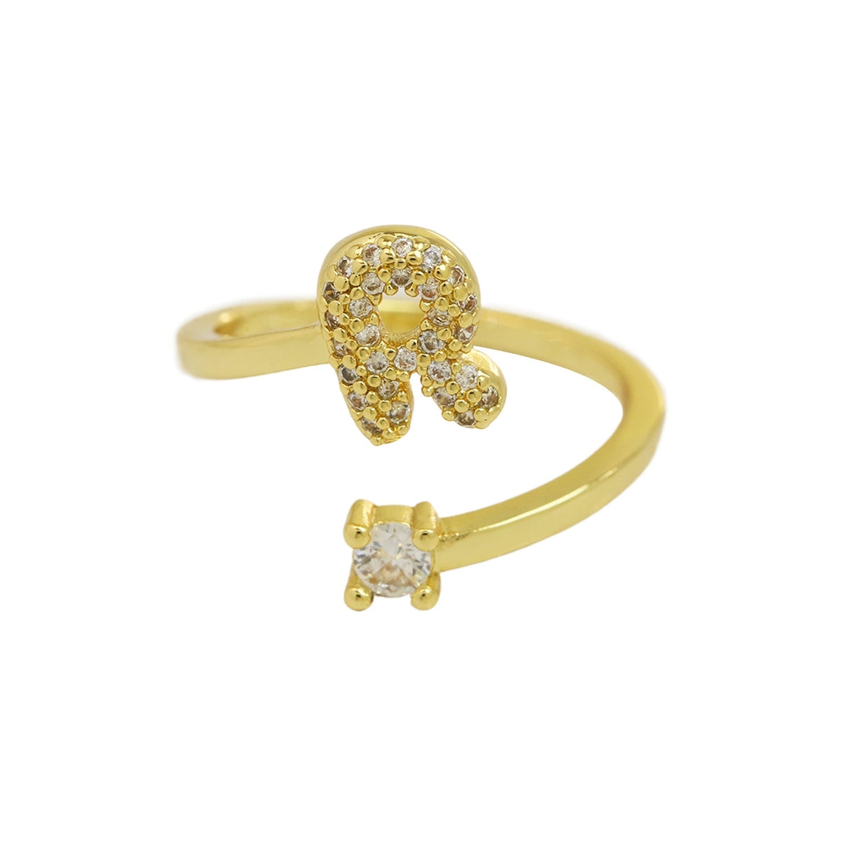 Personalized Letter Zircon Ring — ring, view 22