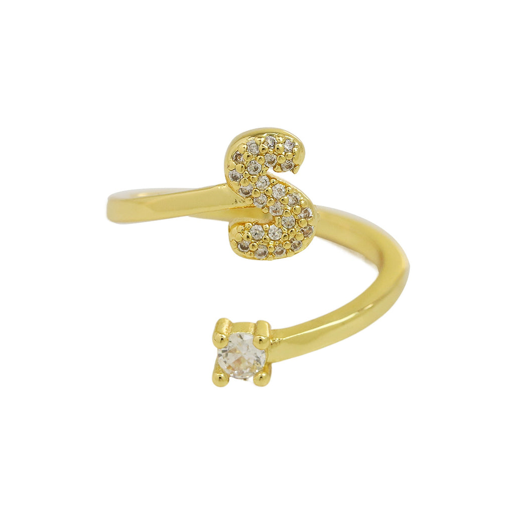 Personalized Letter Zircon Ring — ring, view 23
