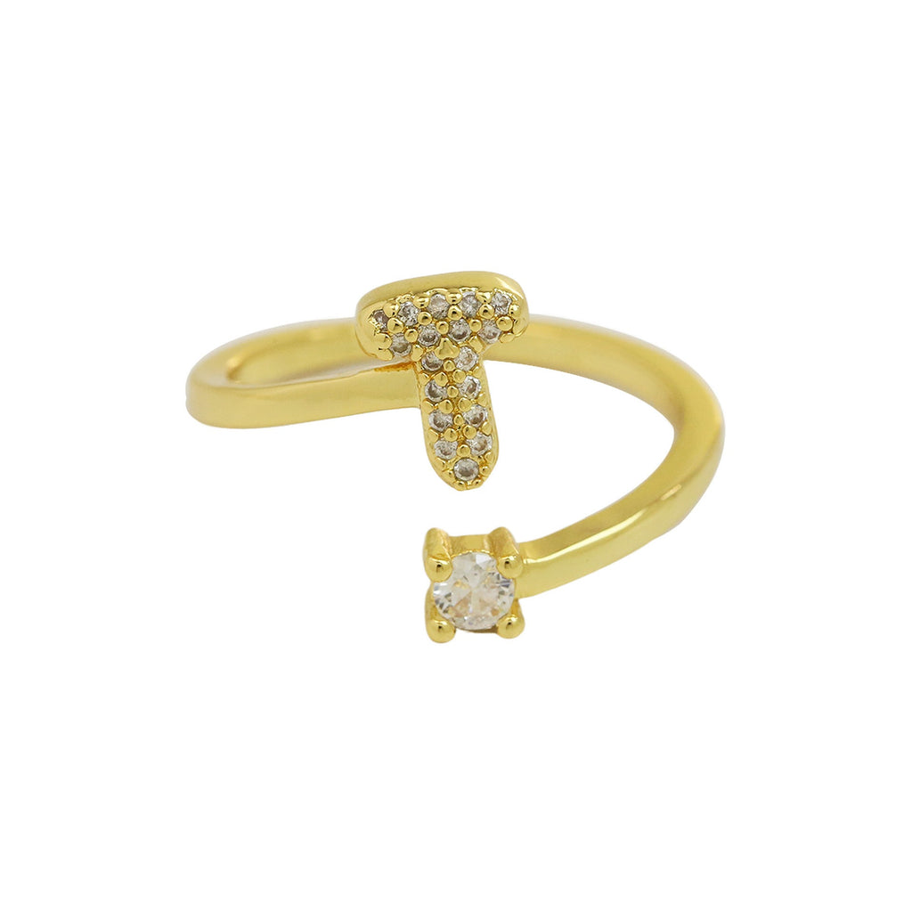 Personalized Letter Zircon Ring — ring, view 24