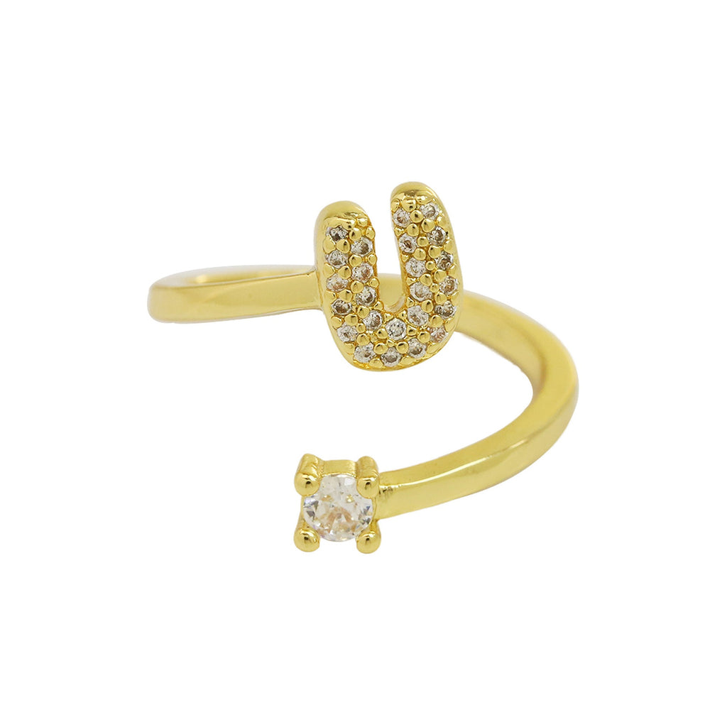 Personalized Letter Zircon Ring — ring, view 25