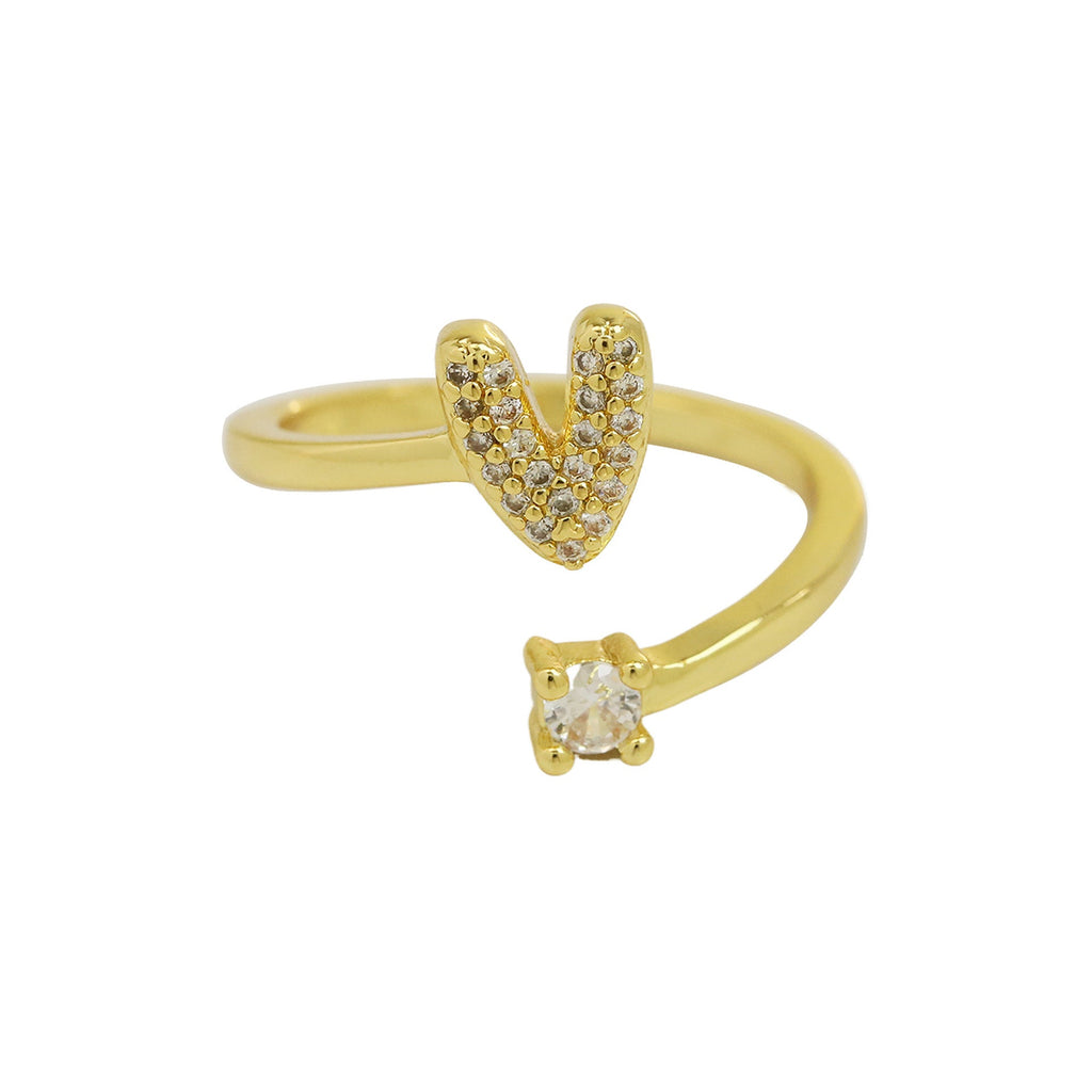 Personalized Letter Zircon Ring — ring, view 26