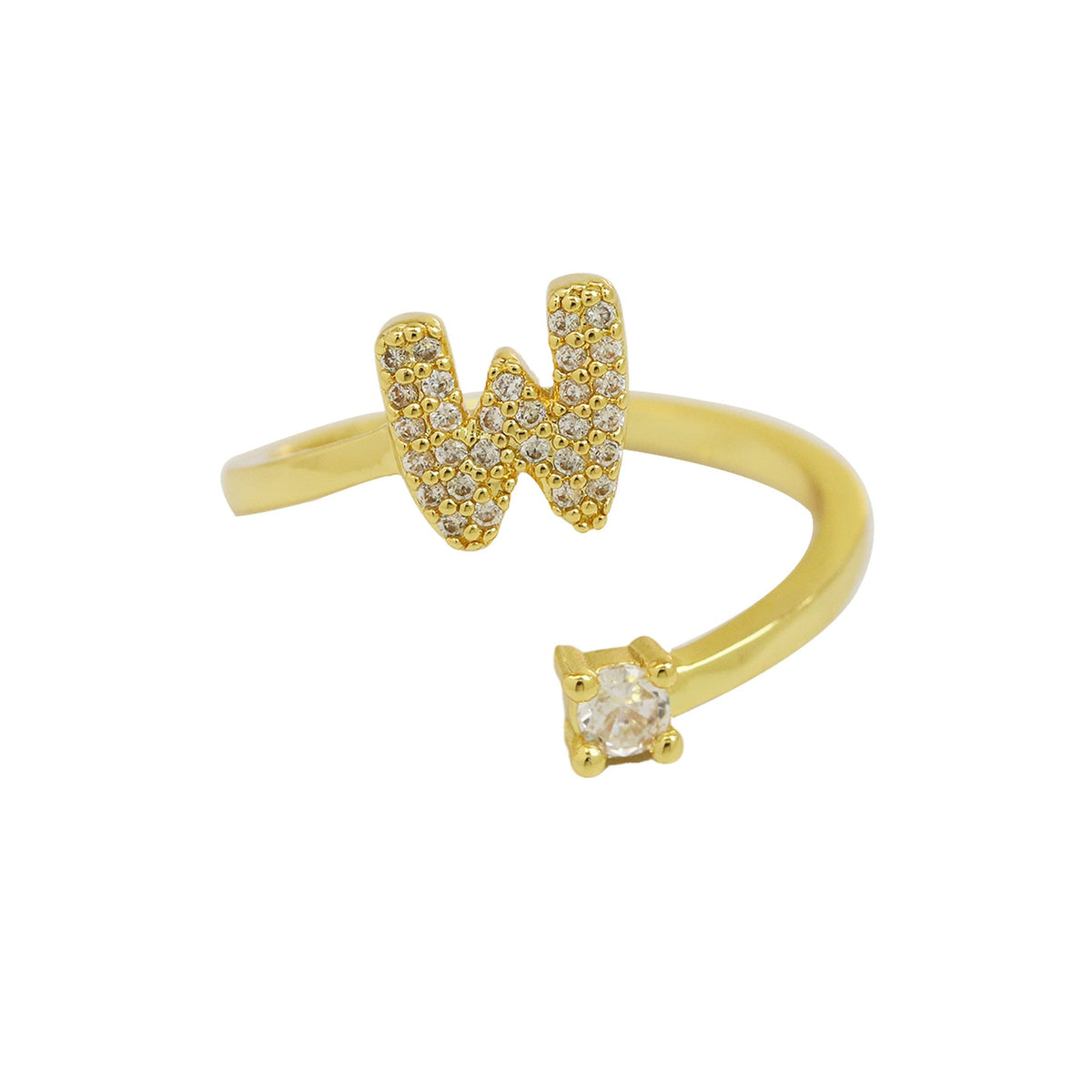 Personalized Letter Zircon Ring — ring, view 27