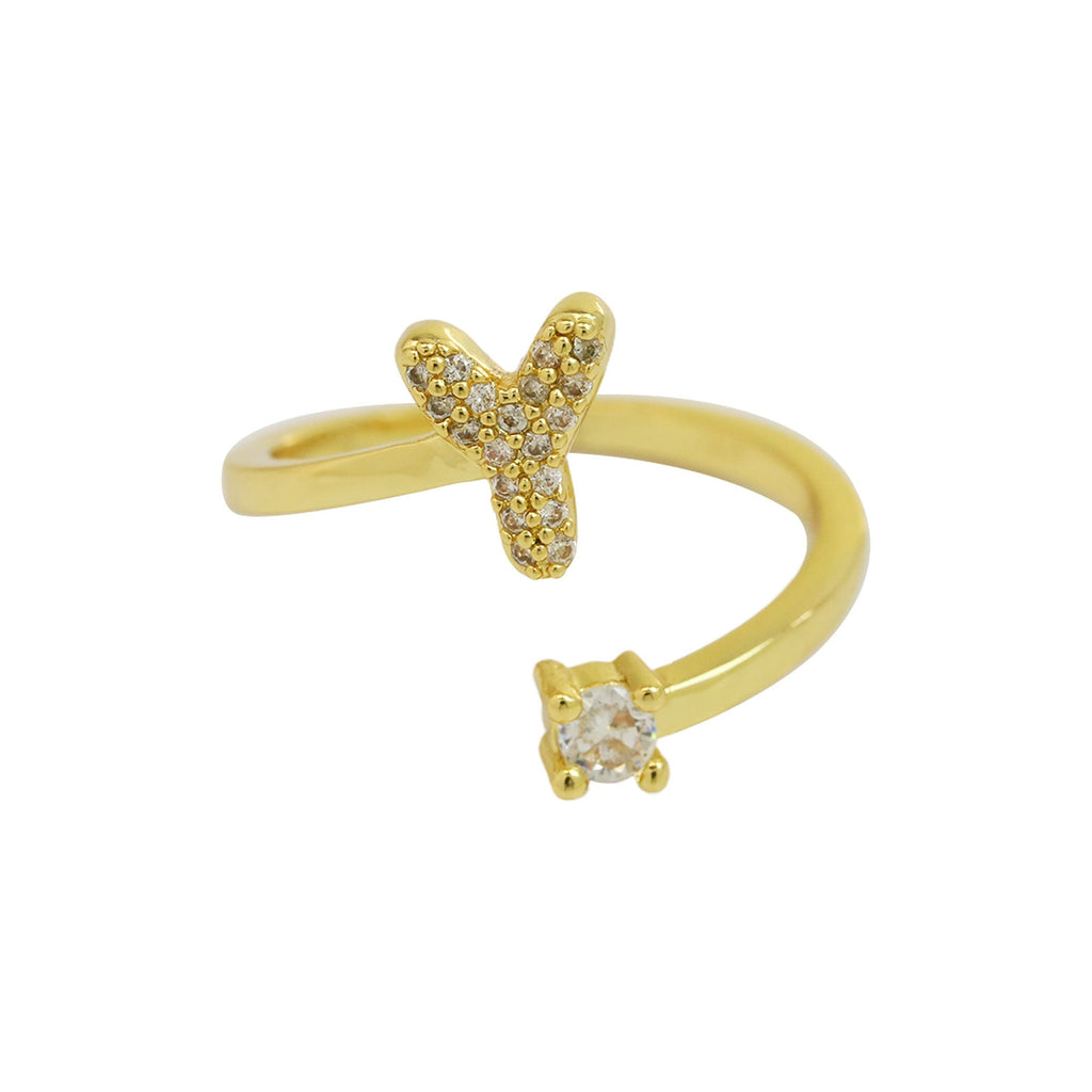 Personalized Letter Zircon Ring — ring, view 29