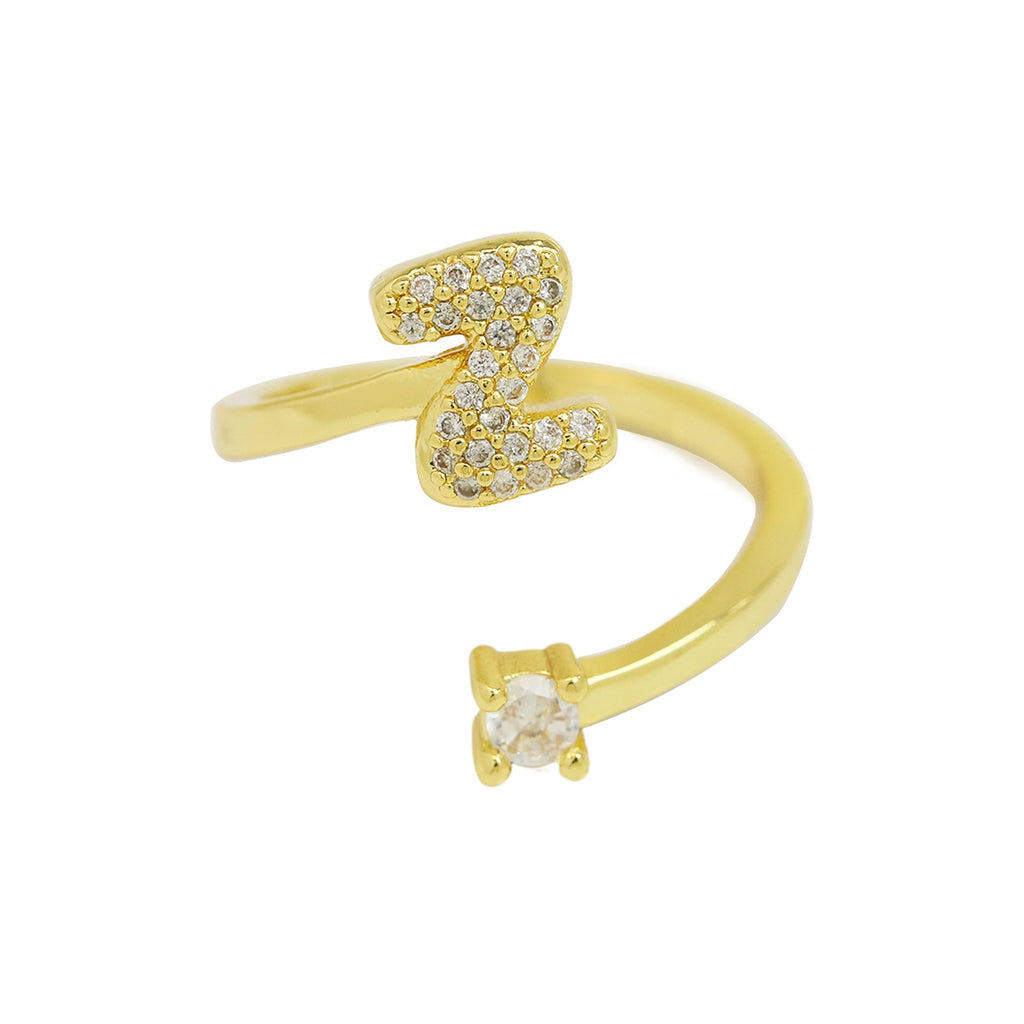 Personalized Letter Zircon Ring — ring, view 30