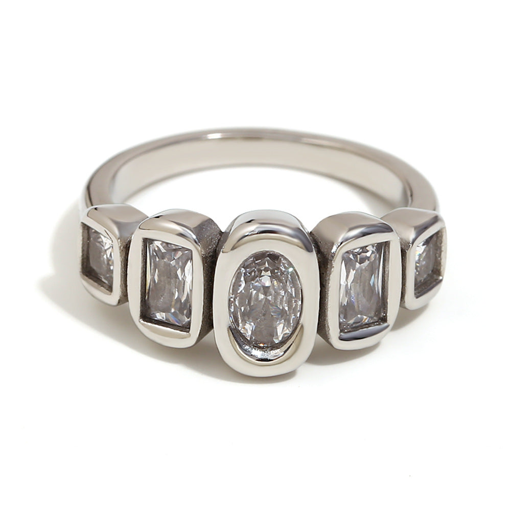 Bezel-Set Zircon Statement Ring — ring, view 4