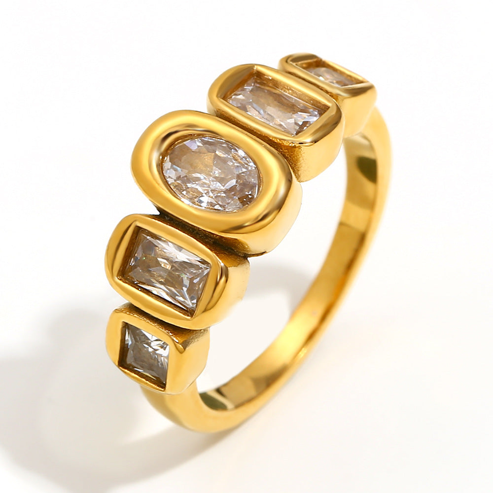 Bezel-Set Zircon Statement Ring — ring, view 5
