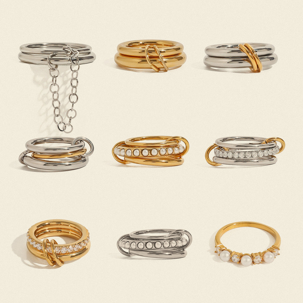Layered Pearl-Style Zircon Ring — ring, view 2