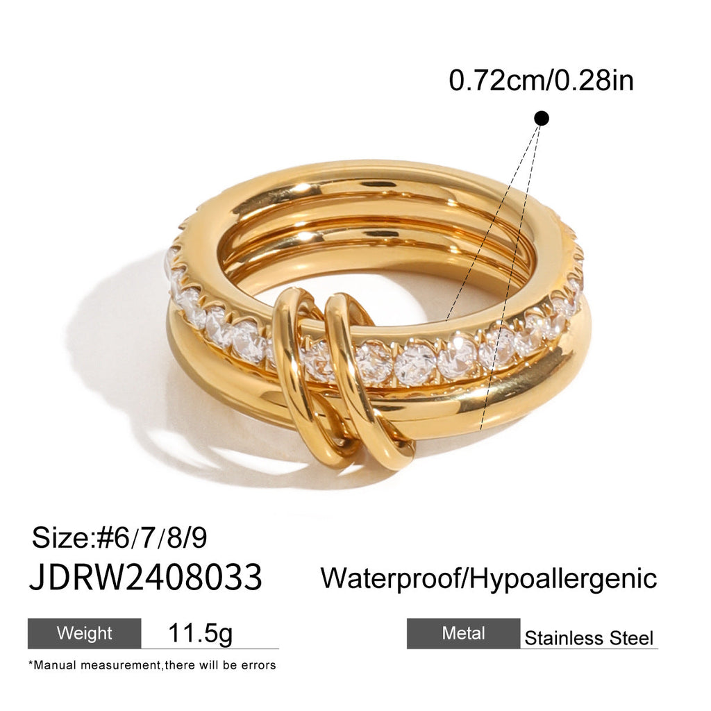 Layered Pearl-Style Zircon Ring — ring, view 8