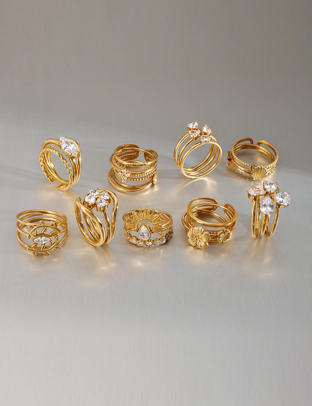 Wide Layered Zircon Ring — ring