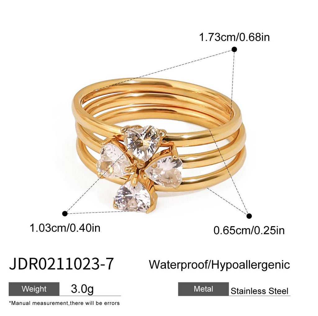Wide Layered Zircon Ring — ring, view 2